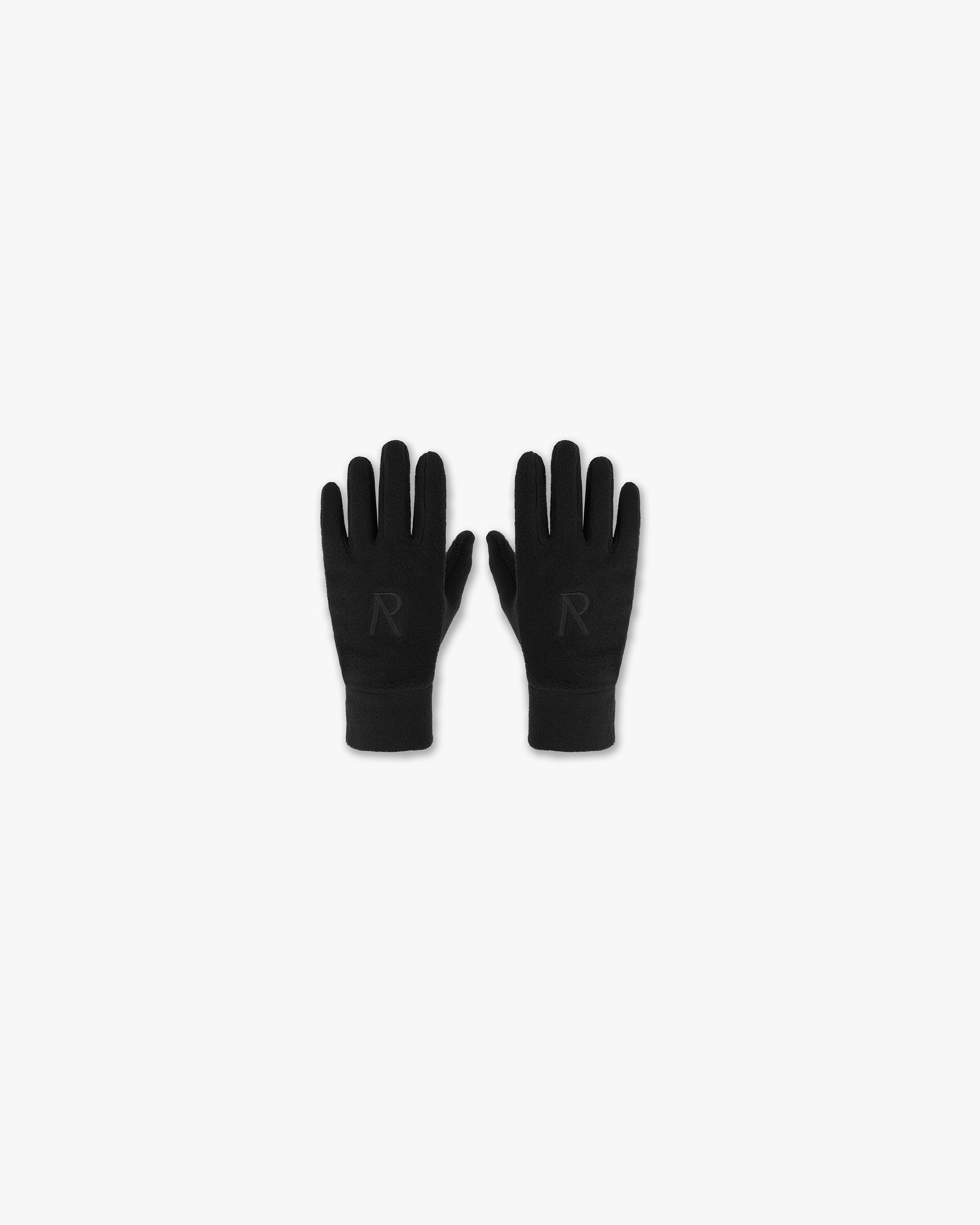 Initial Fleece Gloves - Black